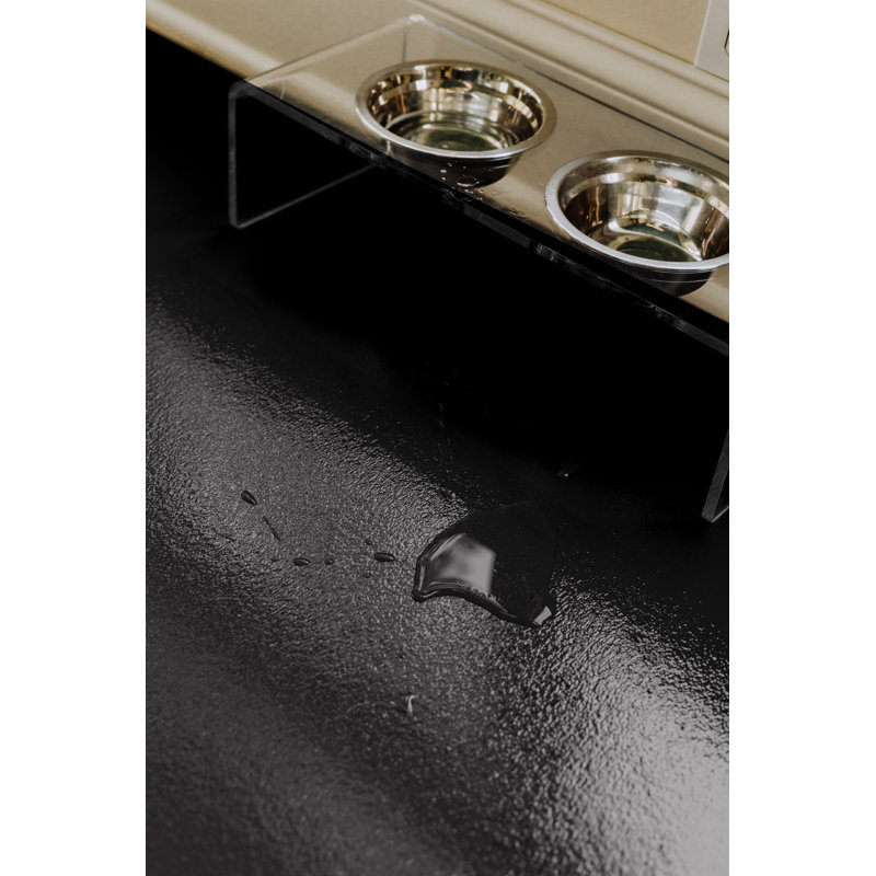 GFloor Ceramic Texture Vinyl Pet Floor Protector 5 ft. W x 10 ft. L Midnight Black Color